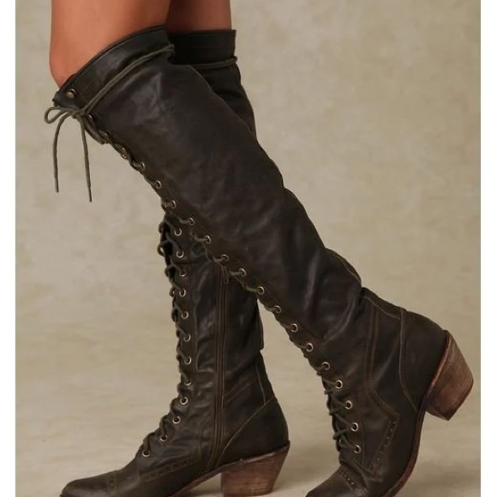 Jeffrey Campbell Dark Brown Over the Knee Boots